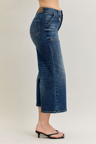 Judy Blue Wide Crop Utility & Patch Pocket