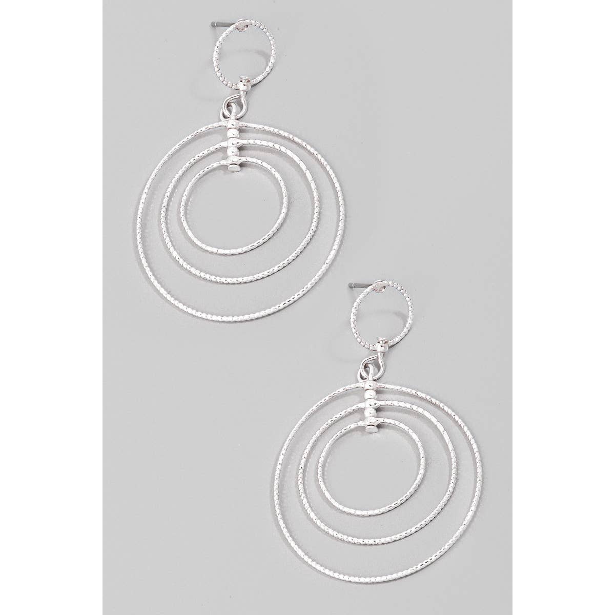 Layered Textured Hoop Dangle Earrings