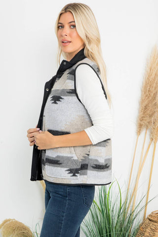 Aztec Print Vest