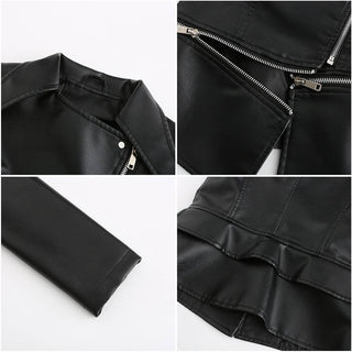 Women's leather vegan jacket pleather