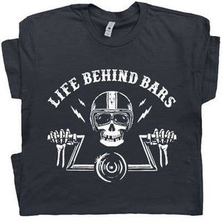 Motorcycle Shirt Life Behind Bars Biker Harley Cool Graphic