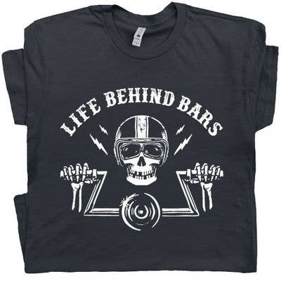 Motorcycle Shirt Life Behind Bars Biker Harley Cool Graphic