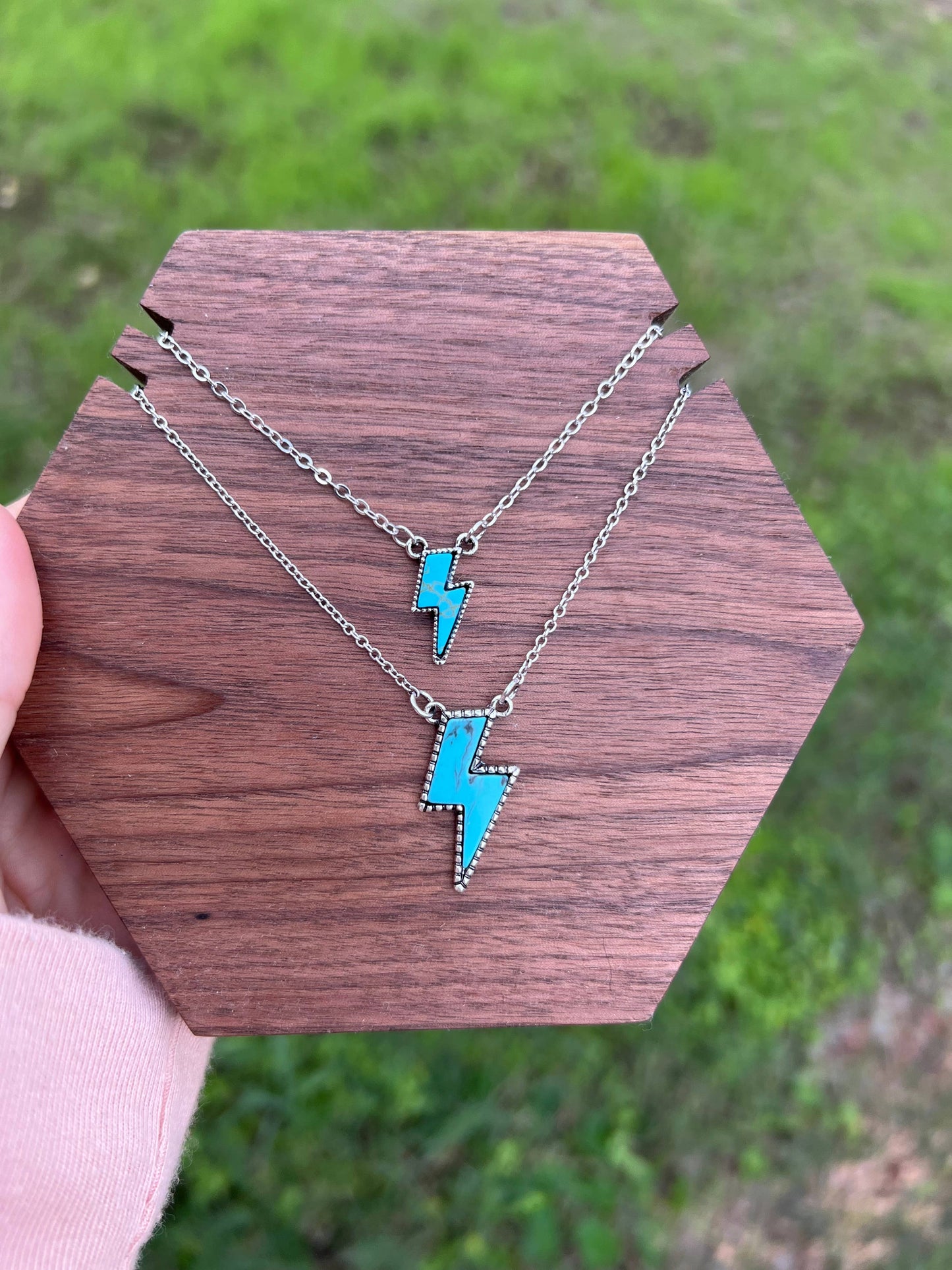 Lightning Bolt Turquoise Necklace