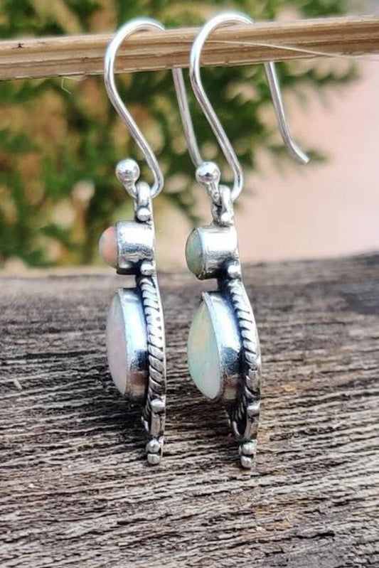 Vintage Boho Crystal Metal Earrings