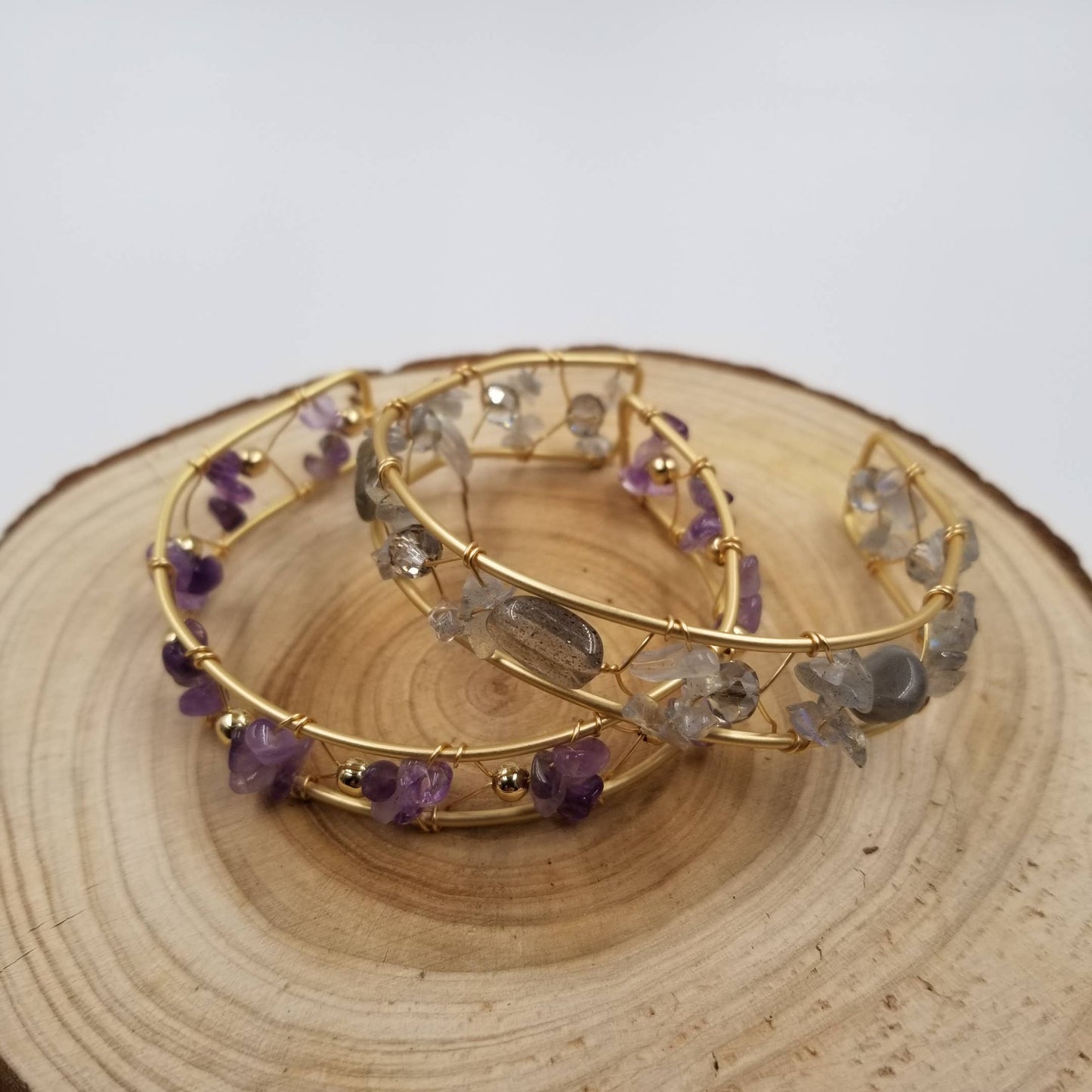 Hand Woven Copper Wire Natural Crystal Bracelet