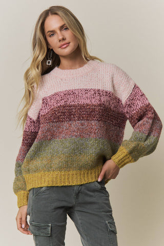 Adora COLORBLOCK KNIT PULLOVER SWEATER -