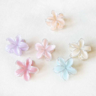 Glitter Outlined Plumeria Flower Hair Claw