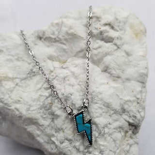 Turquoise Lightning Bolt Necklace