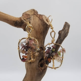 Handmade Wired Natural Crystal Earrings