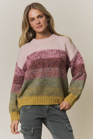 Adora COLORBLOCK KNIT PULLOVER SWEATER -