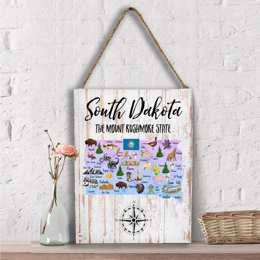 South Dakota State Map Souvenir  Wall Decor
