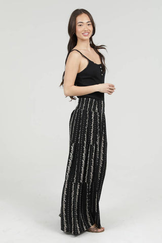 PRINTED WIDE LEG PANTS
