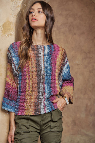 CLEARANCE - MULTI COLOR SWEATER TOP