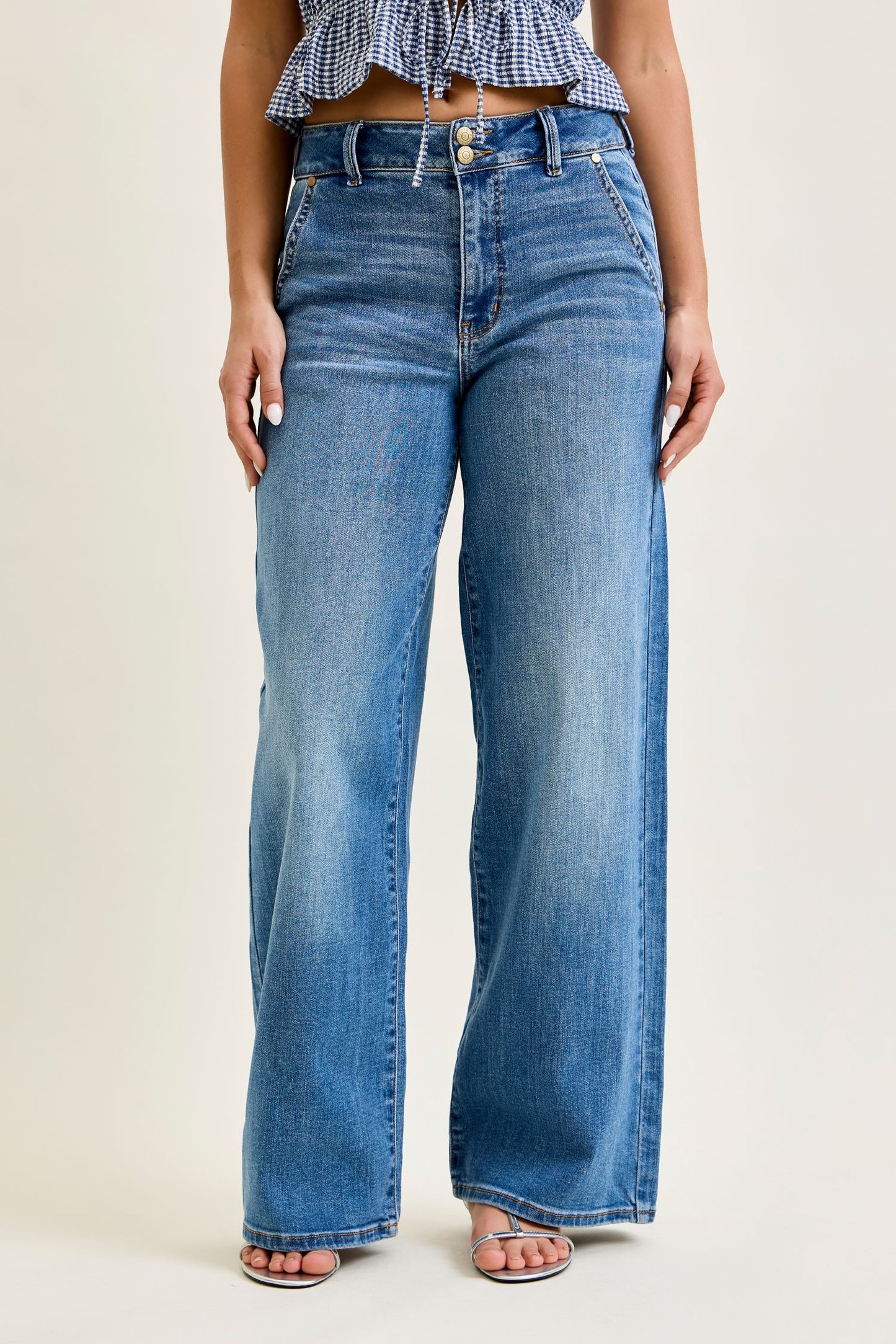 Judy Blue HW Column  Trouser Styling Jeans
