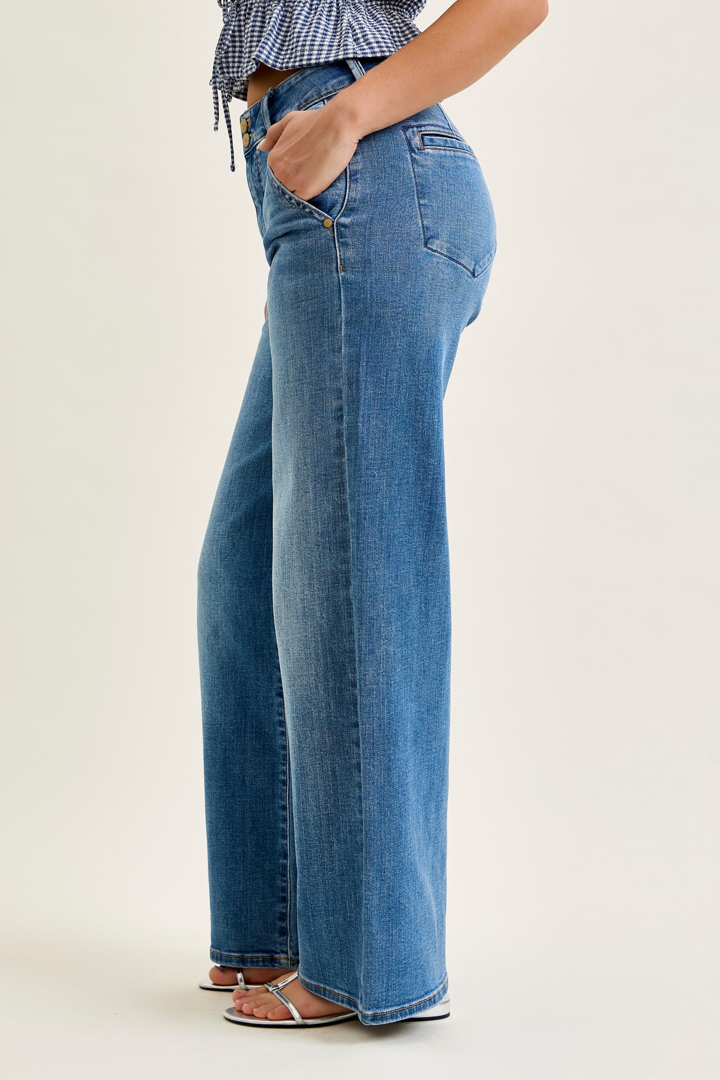 Judy Blue HW Column  Trouser Styling Jeans