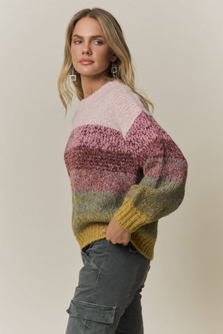 Adora COLORBLOCK KNIT PULLOVER SWEATER -