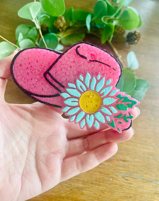 Flower Cowgirl Hat Car Freshie 