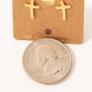 Curved Cross Stud Earrings