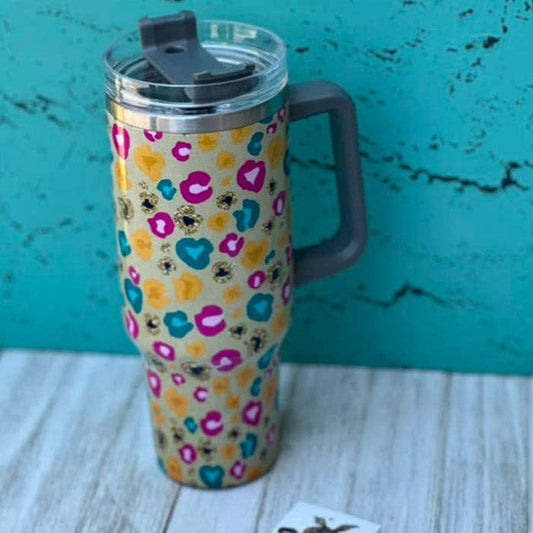 40oz Stainless Steel Tumbler-Leopard