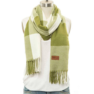 Plaid Print Cashmere Blend Scarf