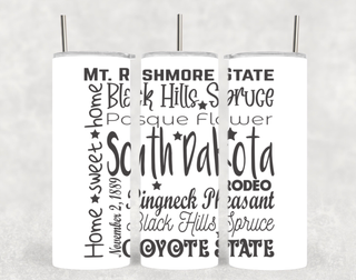 South Dakota Square Word Collage Souvenir Tumbler