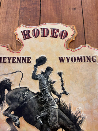 Rodeo Bucking Horse (Metal  Sign)- Cheyenne Wyoming