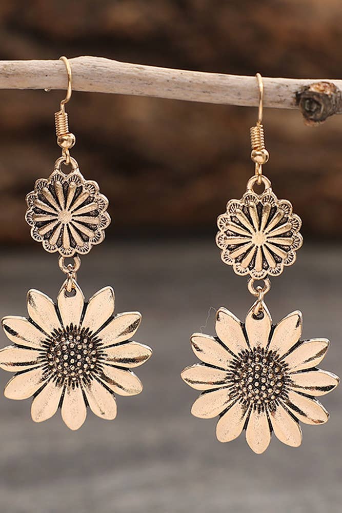 Alloy Sunflower Earrings