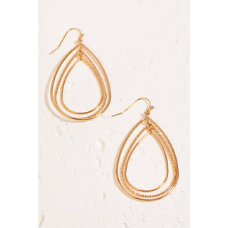 Layered Metallic Tear Dangle Earrings