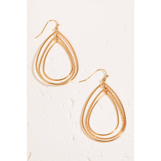 Layered Metallic Tear Dangle Earrings