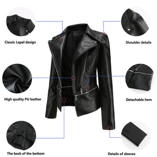 Women's leather vegan jacket pleather