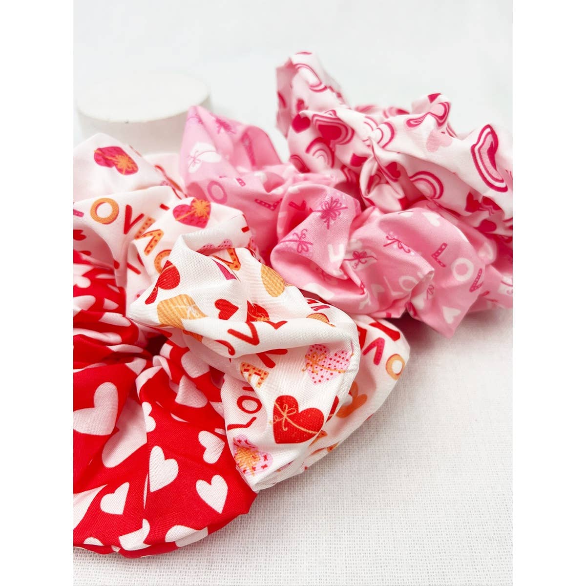 Mix Heart Pattern Jumbo Size Hair Scrunchies