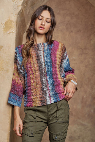CLEARANCE - MULTI COLOR SWEATER TOP