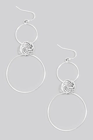 Metallic Tiered Cluster Hoop Dangle Earrings