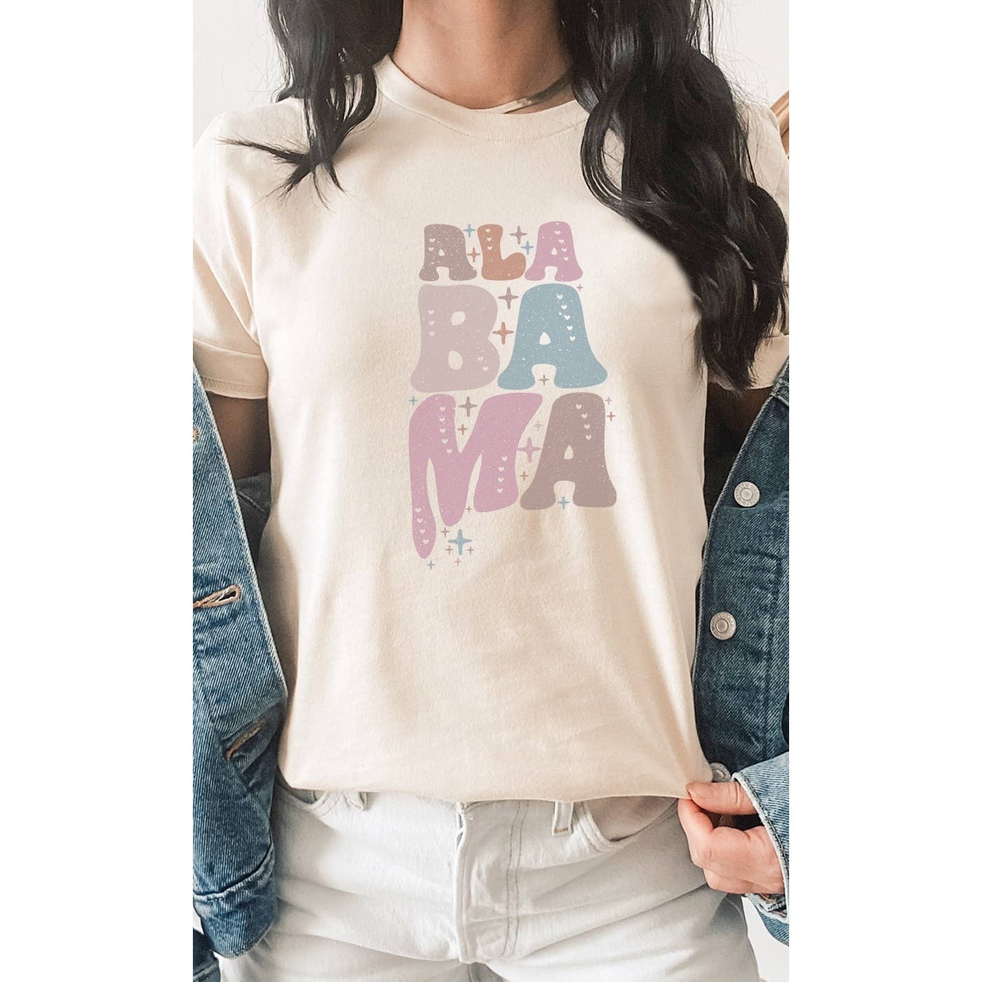 SOUTH DAKOTA Adorned, Bubble Letter, State Shape Graphic Tees