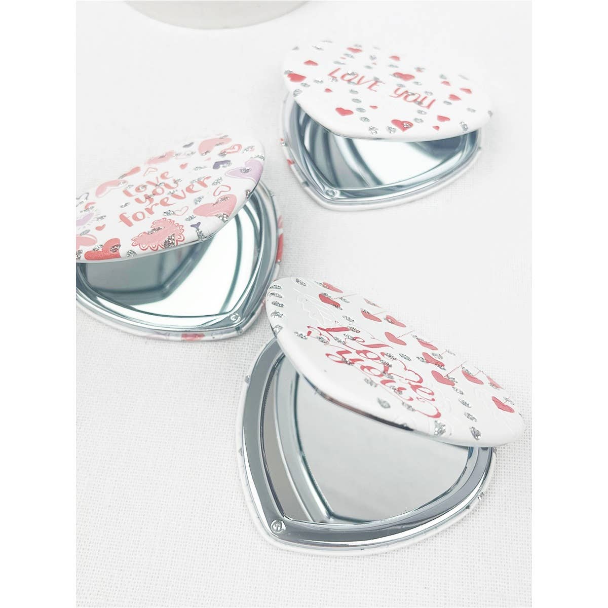 I LOVE YOU Heart Shape Double Sided Mirror