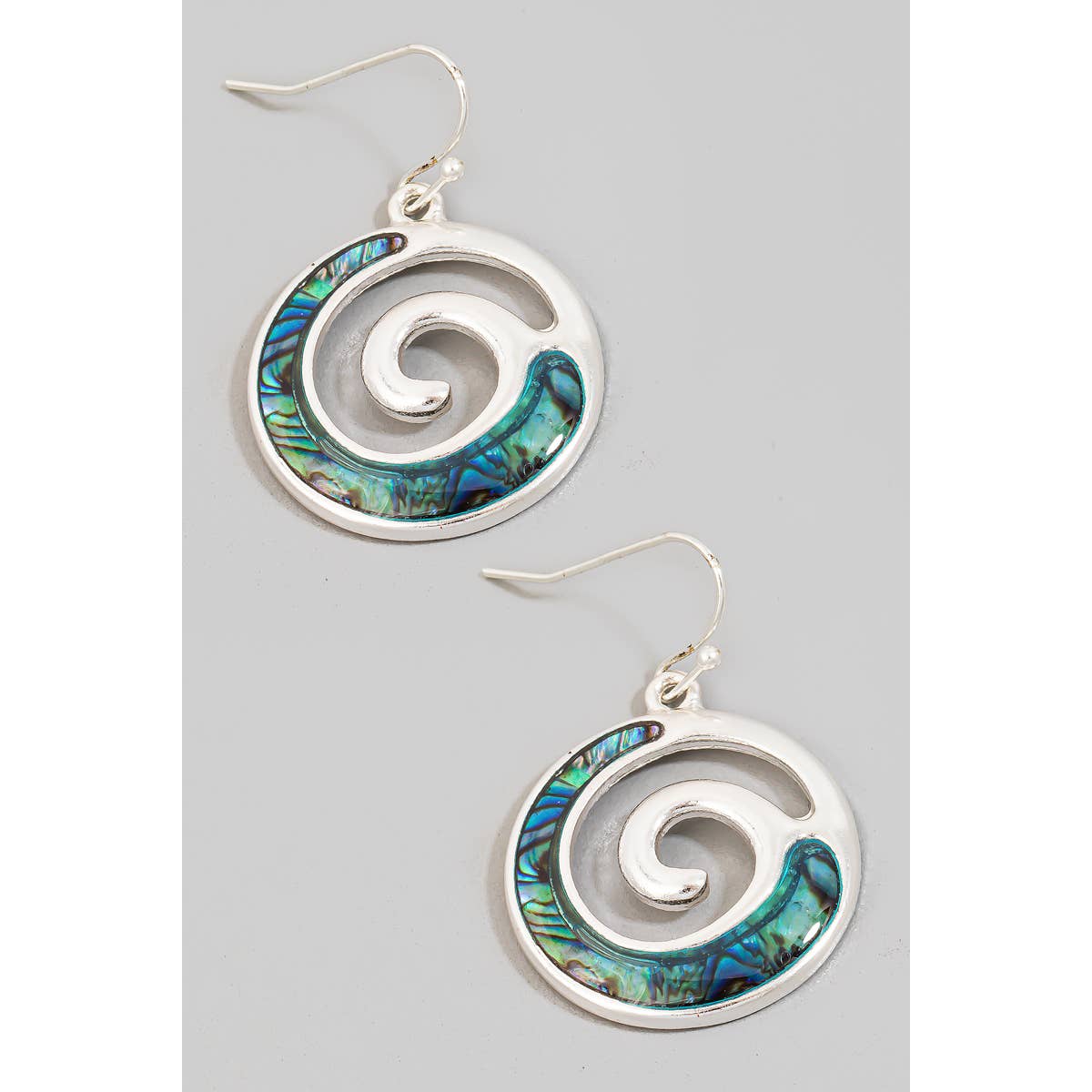 Seashell Swirl Hoop Dangle Earrings