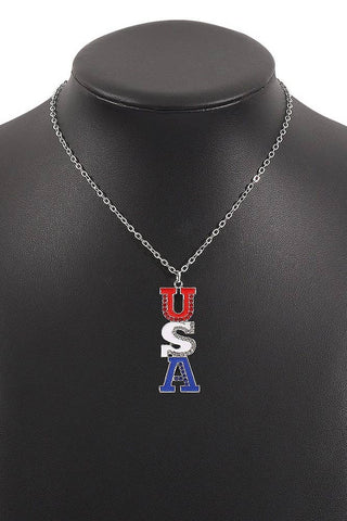 Alloy USA Independence Day Necklace