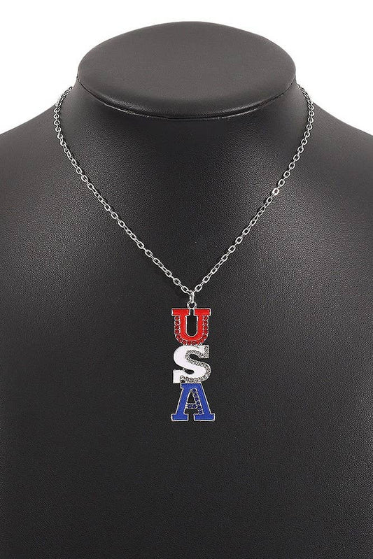 Alloy USA Independence Day Necklace