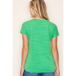 Staccato CREW NECK TEXTURED KNIT TOP Green