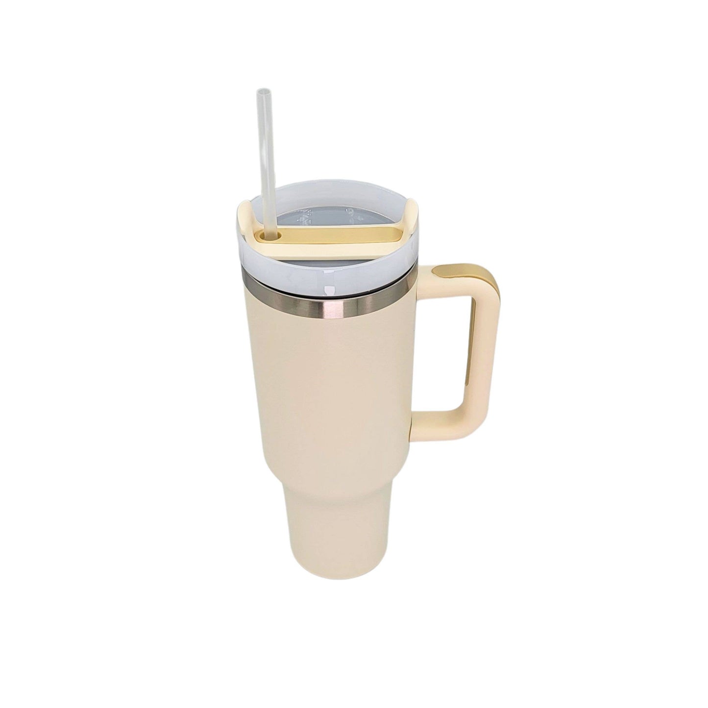 40 Oz. Custom Saying Handled Tumbler With Straw "Raising my Husband is exhausting"