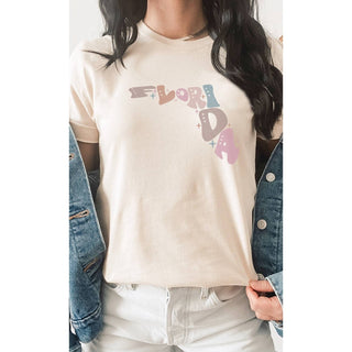 SOUTH DAKOTA Adorned, Bubble Letter, State Shape Graphic Tees