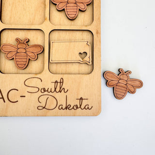 South Dakota State Gift - Tic-Tac-Toe SD Game - Customizable