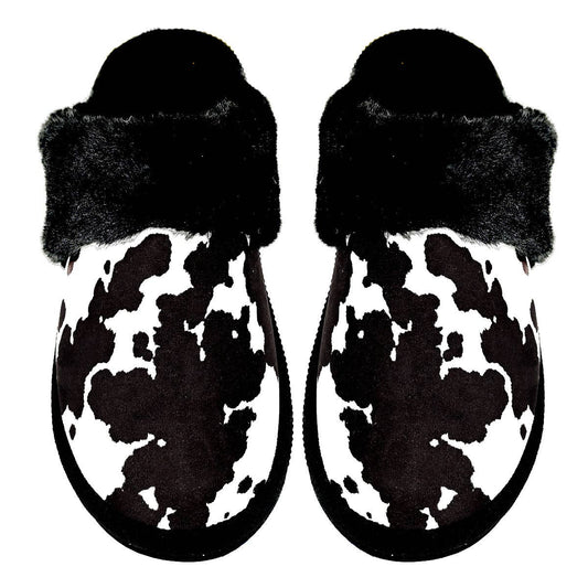 Cow Print Faux Fur C.C Slippers SPE0001