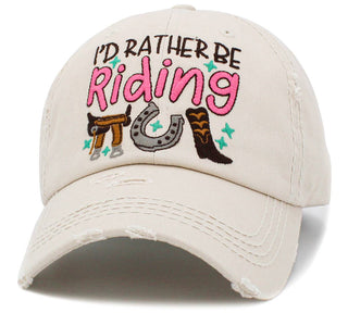 I'd Rather Be Riding Vintage Ballcap hat