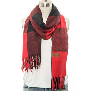 Plaid Print Cashmere Blend Scarf