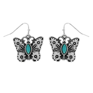 Sophia collection Western Turquoise Butterfly Dangle Earrings