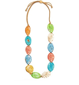 Tagua Long Napo Necklace with Leaves