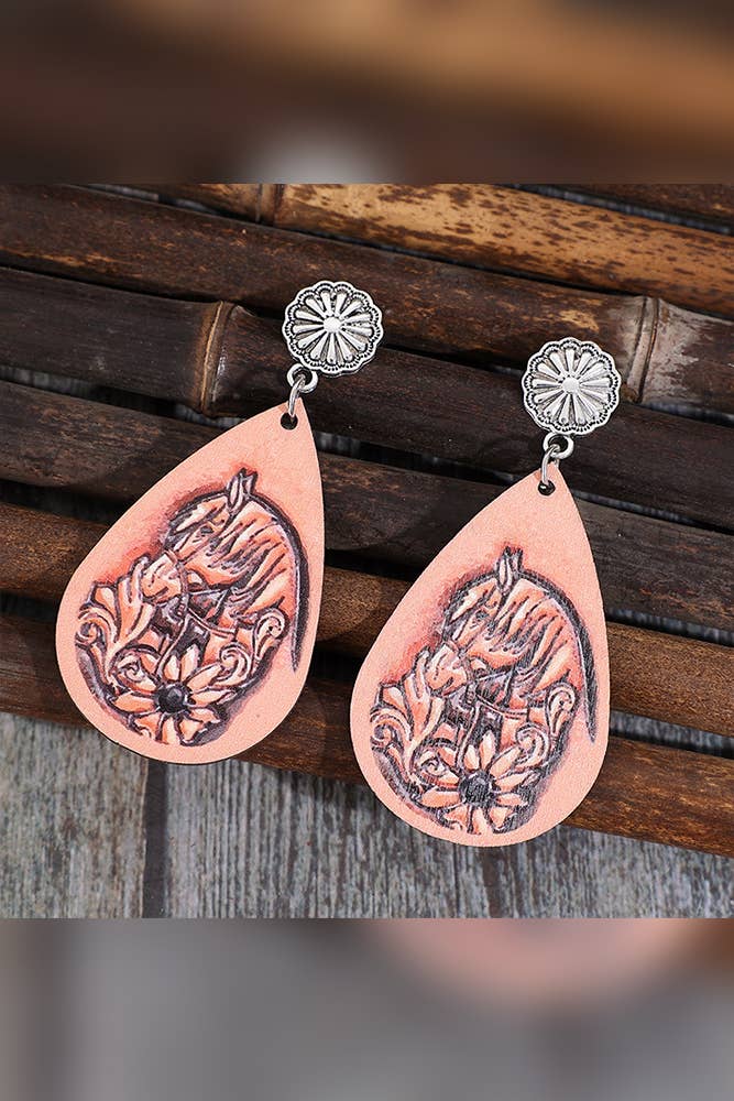 Western Horse Print Earrings