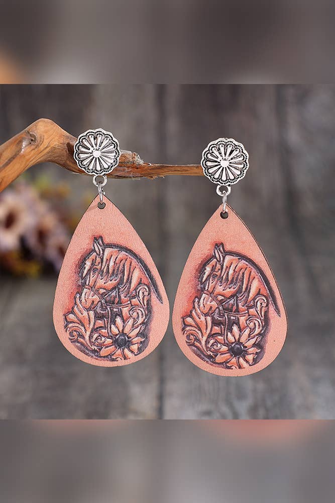 Western Horse Print Earrings