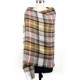 Mix Plaid Large Blanket Scarf - Chic Design